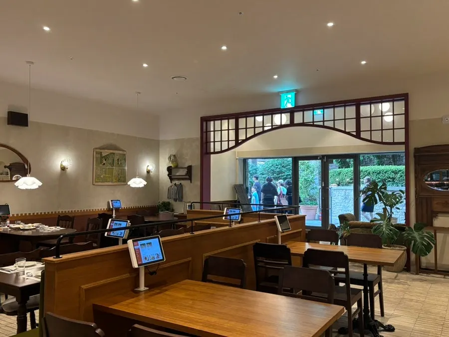 Interior seating at Bueokgan with a baby chair