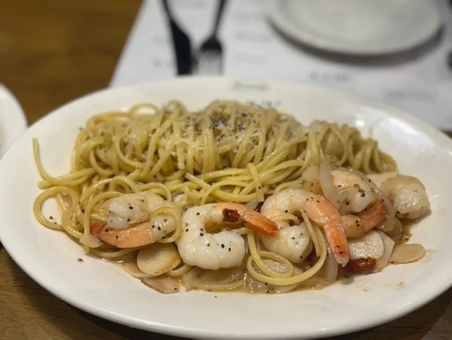 Pasta and risotto set out on the table