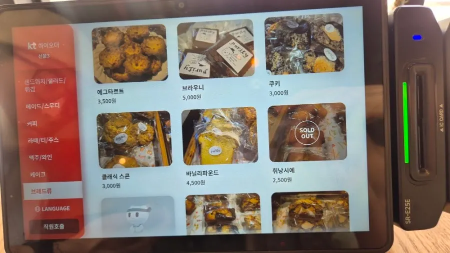 Café brunch menu selection