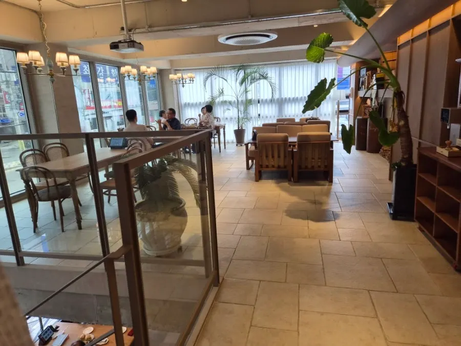 Café interior with a warm atmosphere