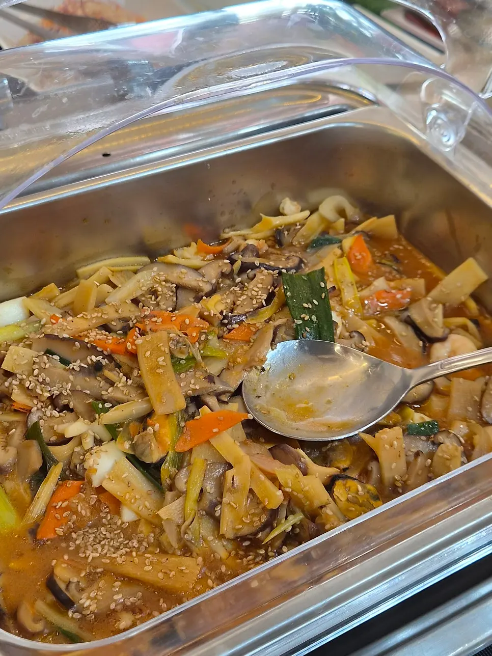 Plate of salad from the self-serve bar