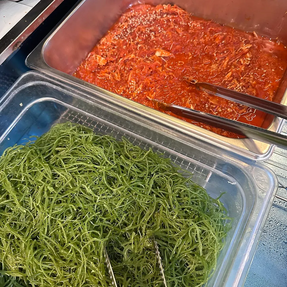 Food prepared at the self-serve bar