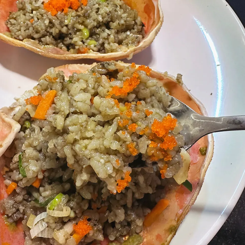 Abalone eaten alongside the snow crab