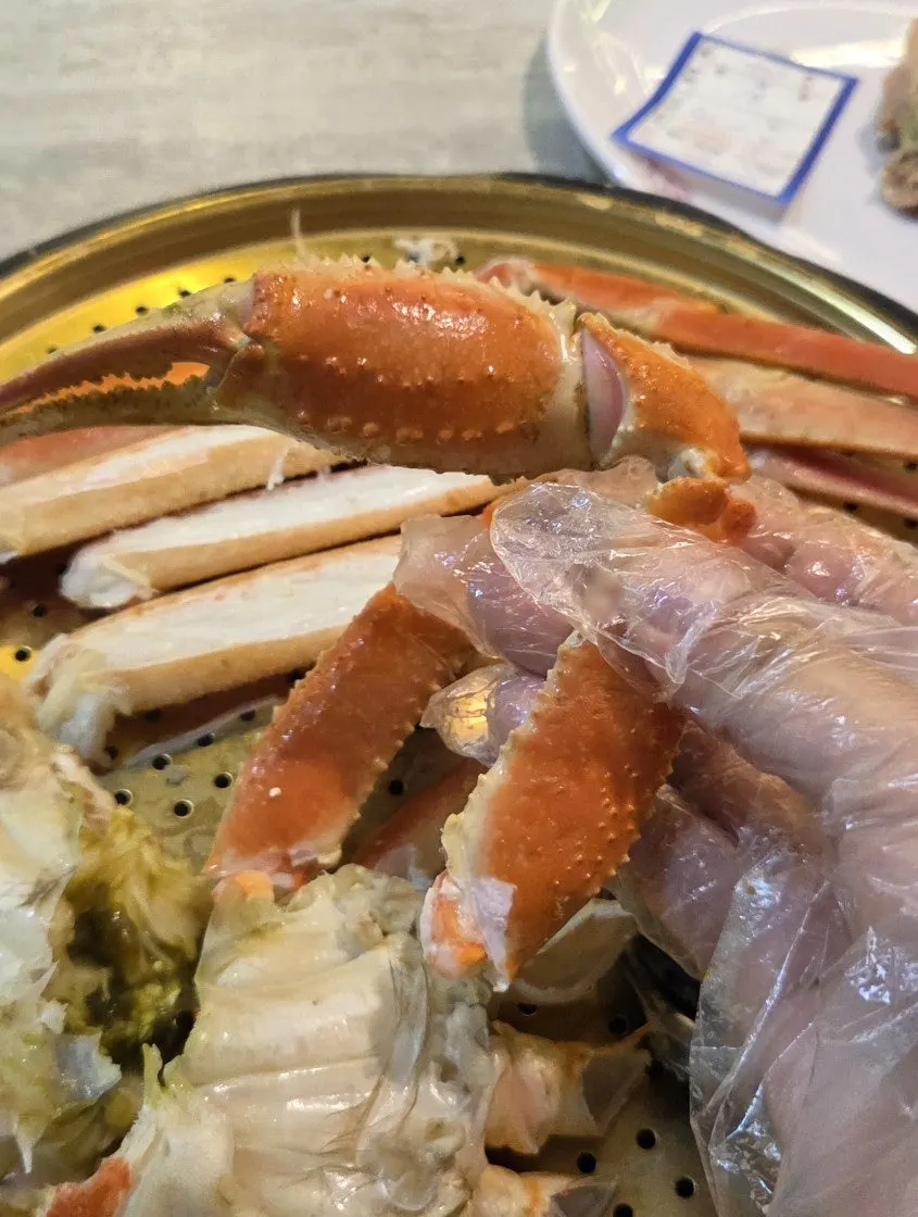 Meat-filled section of crab body