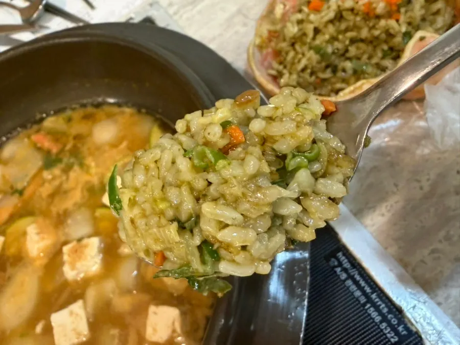 Doenjang jjigae served alongside