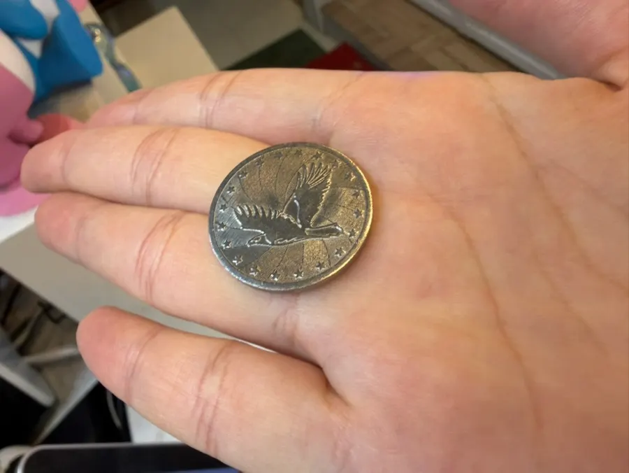 Coin used for parking settlement