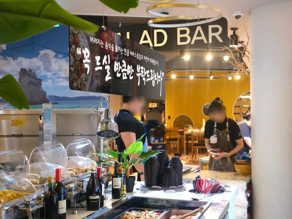 Fried items and boiled corn from the self-serve bar