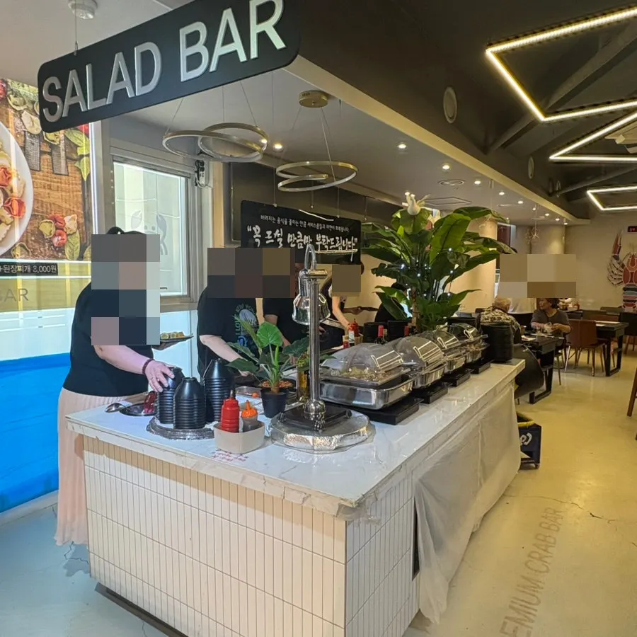 Salad bar corner on the second floor of Gijang Myeongpum Daegae