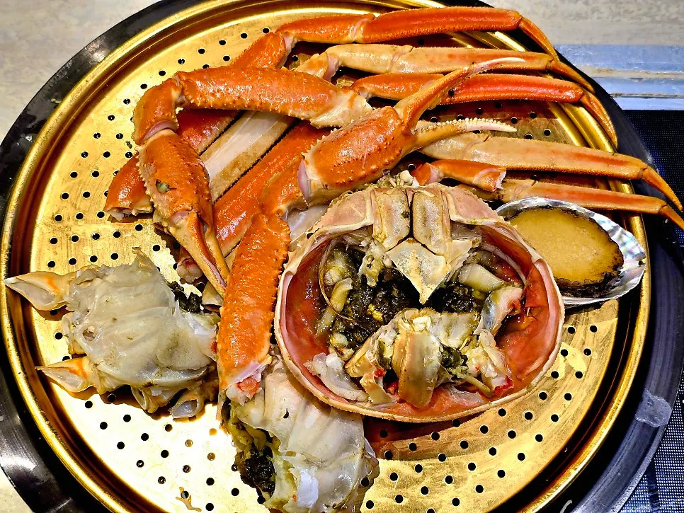 Various side dishes laid out at the self-serve bar