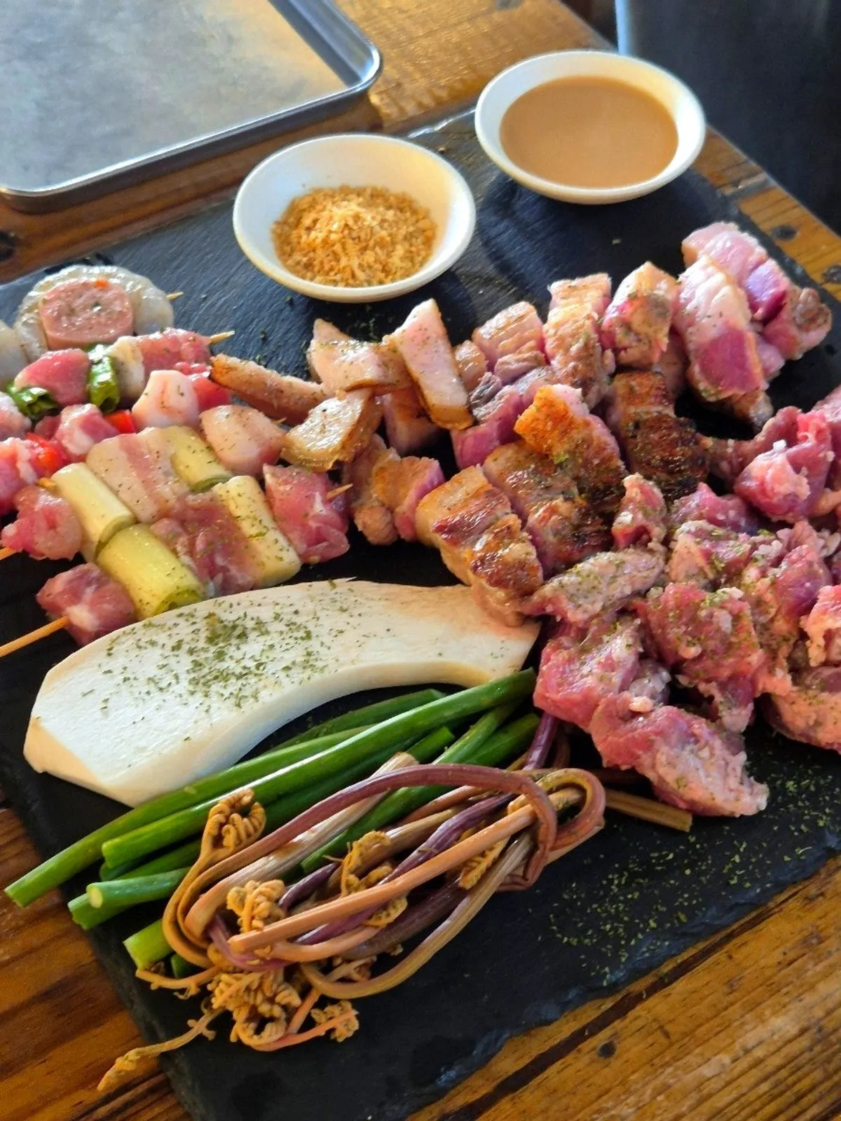 A plate of ssam vegetables and pickled radish