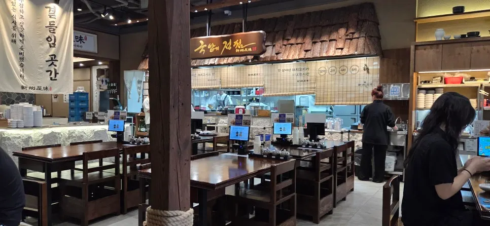 Spacious restaurant interior with traditional decor