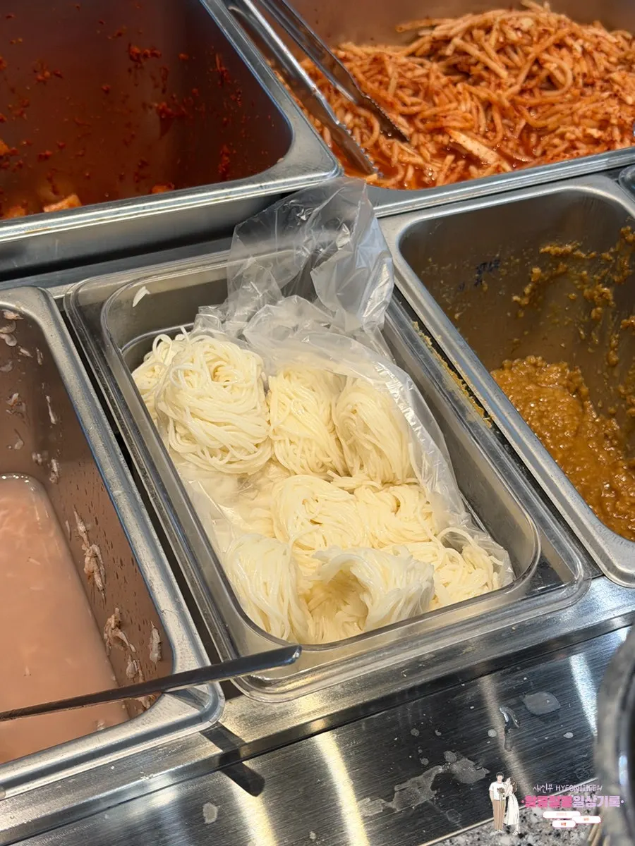 Bowl of rice and noodles from the self-bar
