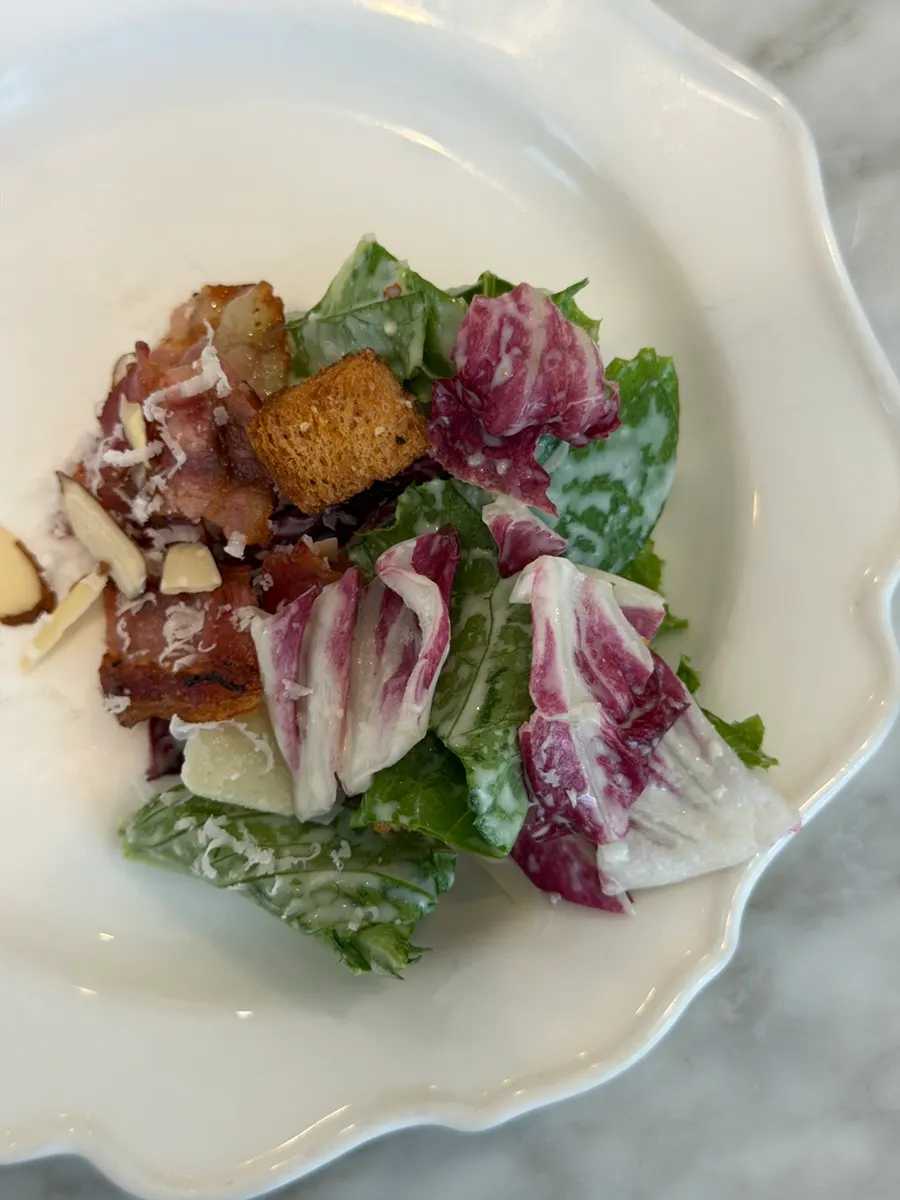 Caesar salad with dressing
