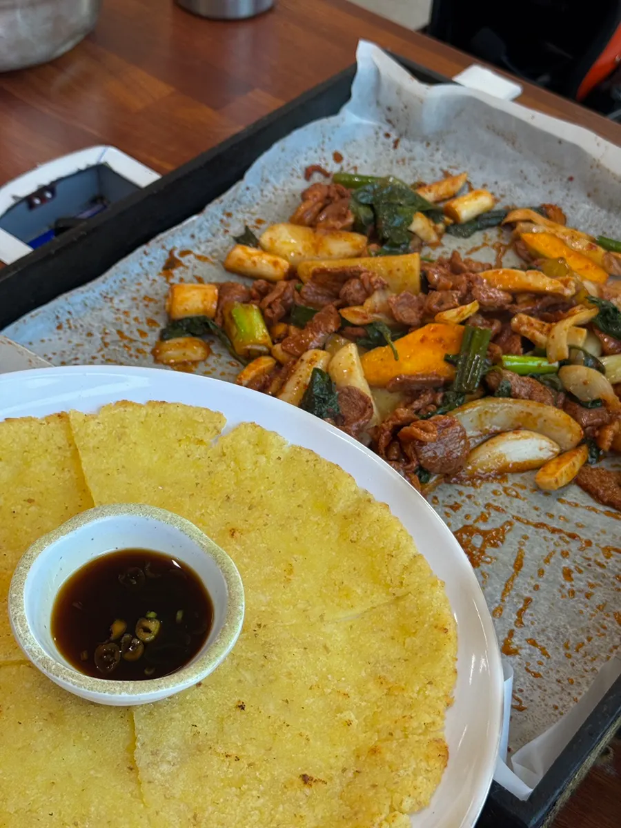 Cross-section of the crispy potato pancake