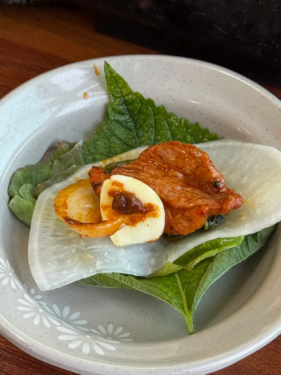 Duck jumulleok cooked and ready to eat