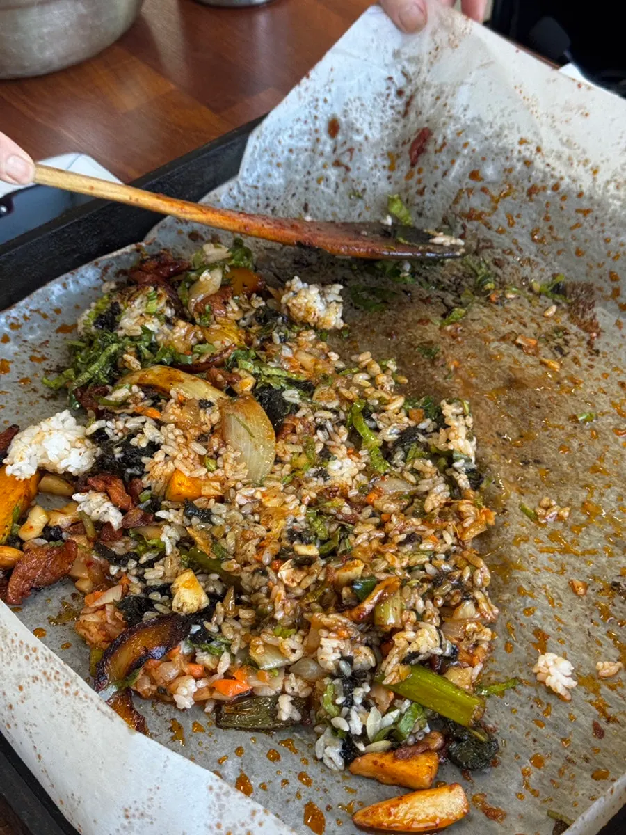A plate combining duck jumulleok and potato pancake