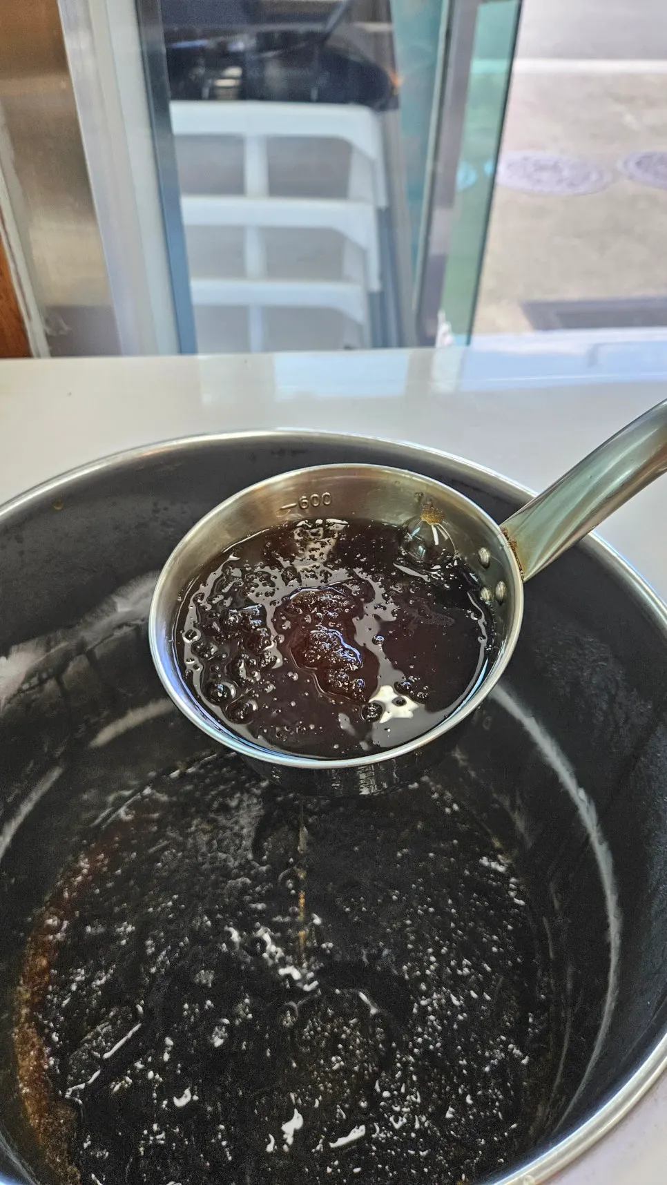 Cool plum tea served after the meal