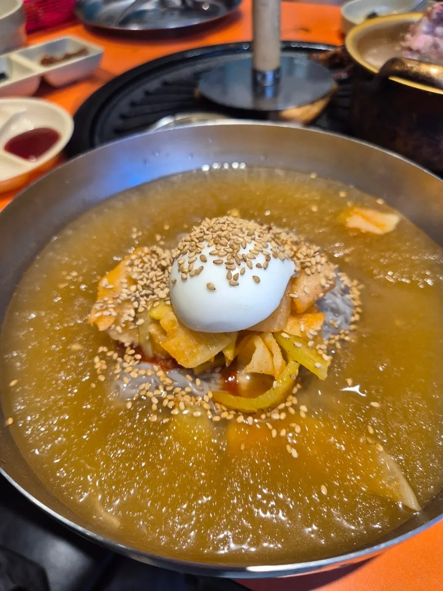 Icy mul-naengmyeon cold noodle soup