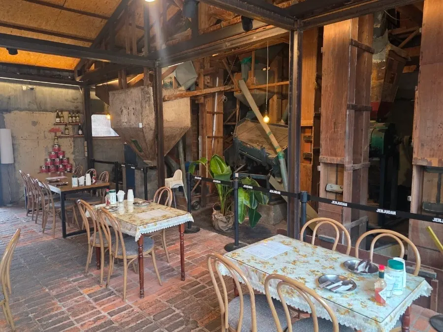 Vintage interior space still showing traces of the old rice mill