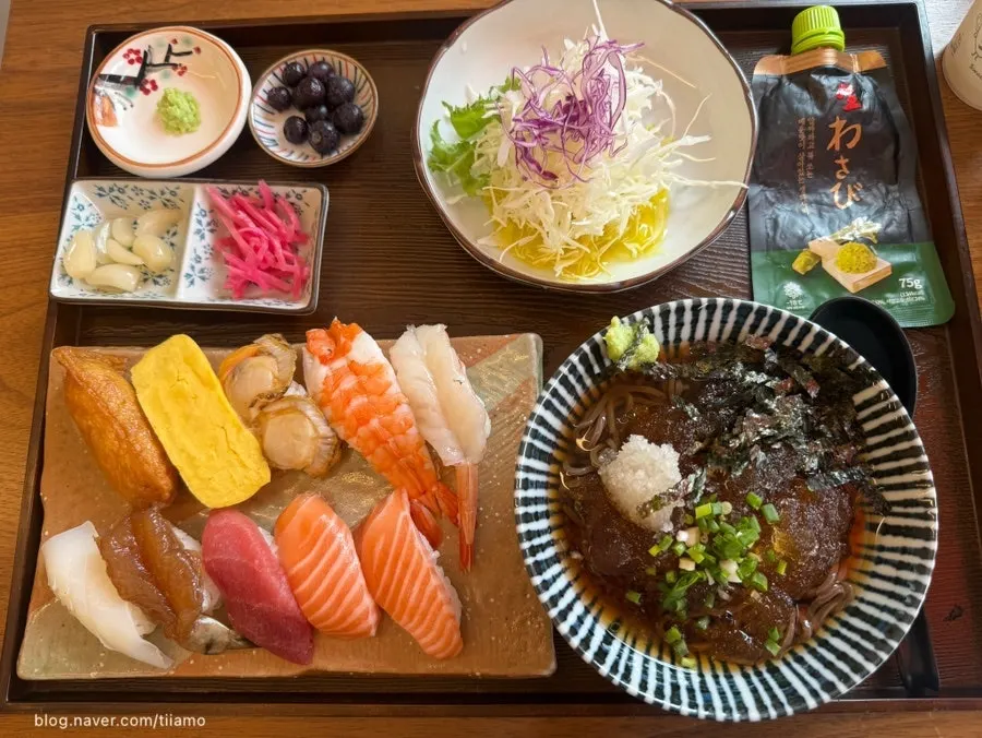 스시화 생초밥 세트 한 상 차림