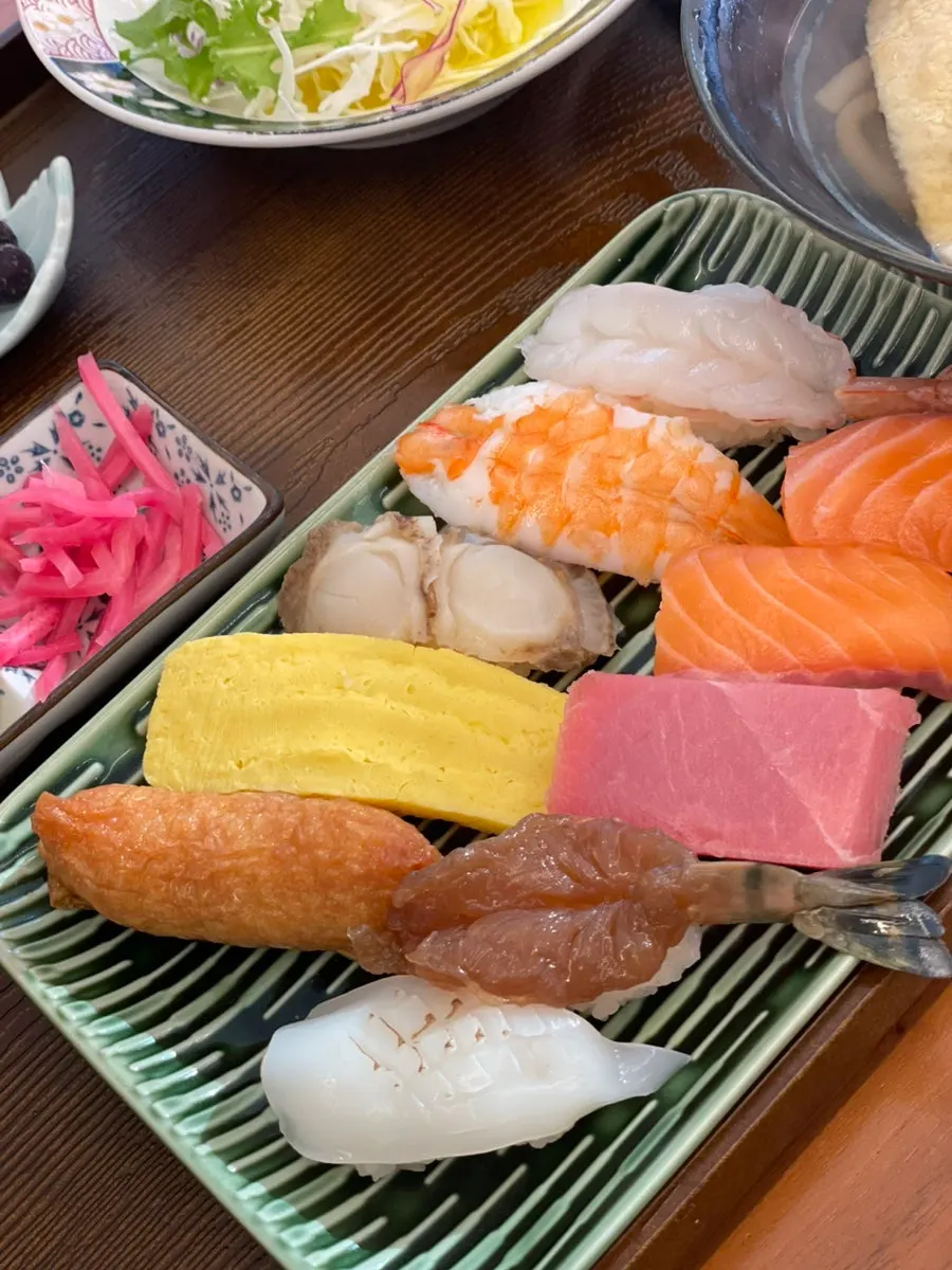Neatly plated raw sushi
