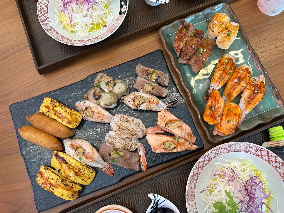 Sushi Hwa flame-seared sushi set spread in Bongridan-gil, Gimhae