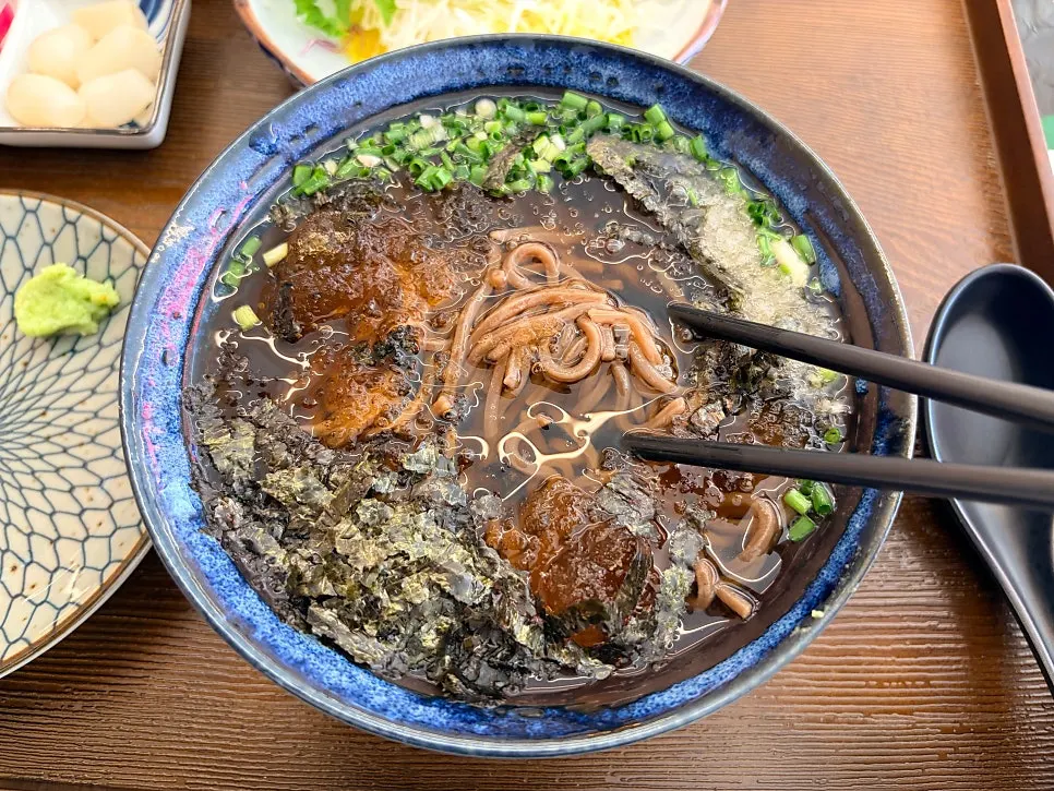 Cold soba noodles with dipping broth