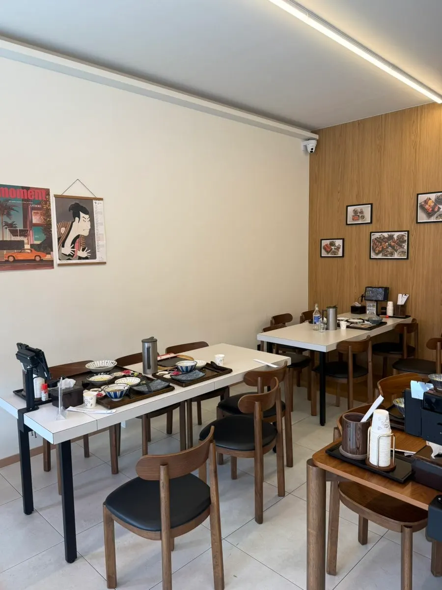 Interior of Sushi Hwa with widely spaced seating