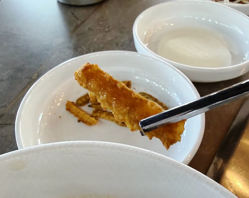 Plate of crispy fried eel bones