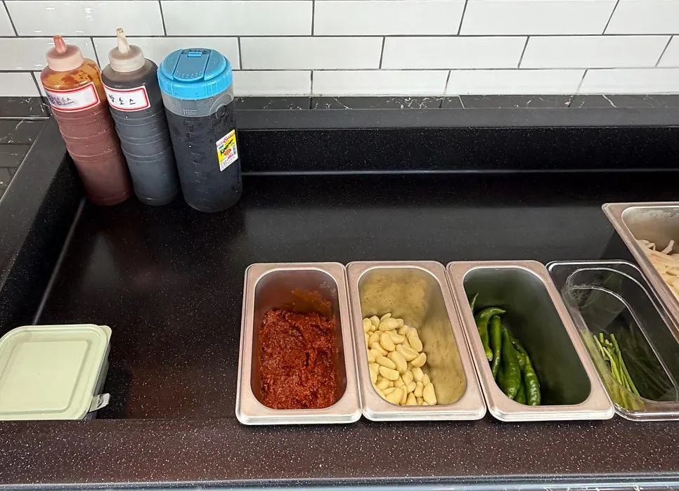Table spread with side dishes