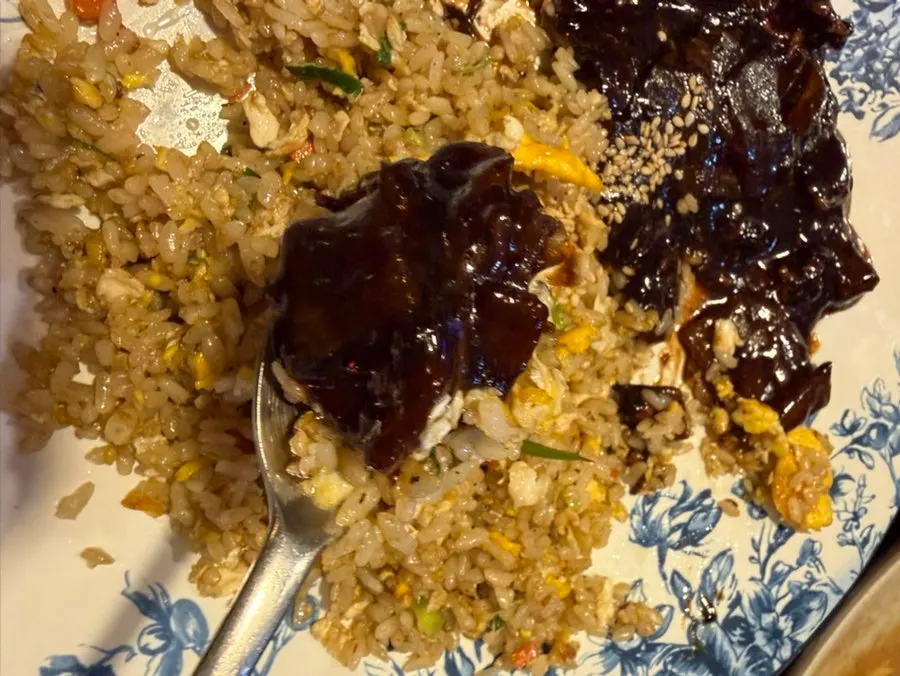Fried rice served midway through the Chinese course