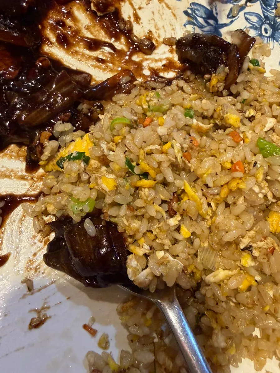 Fried rice enjoyed with jajang sauce
