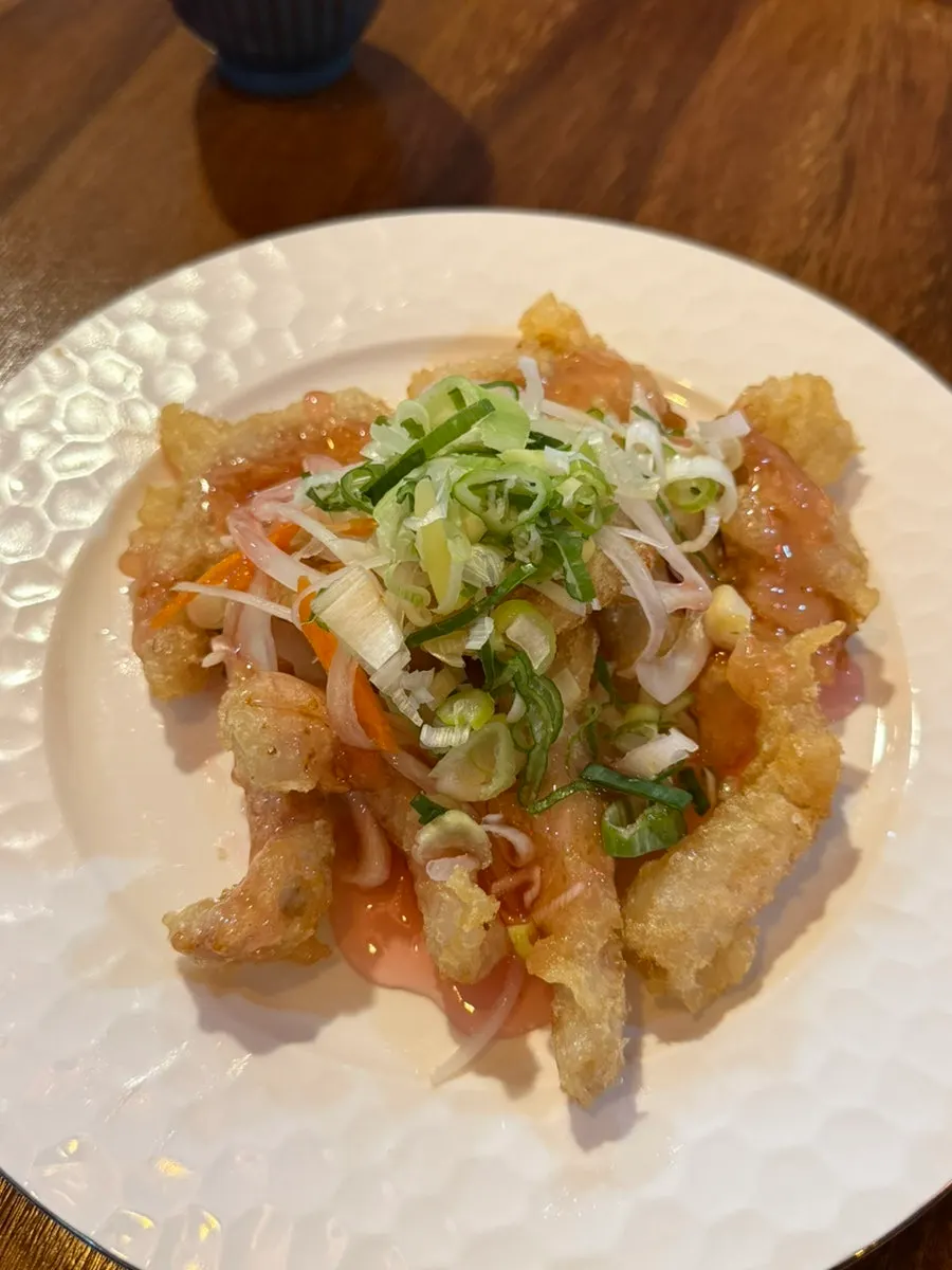 A plate of crispy fried yurinji