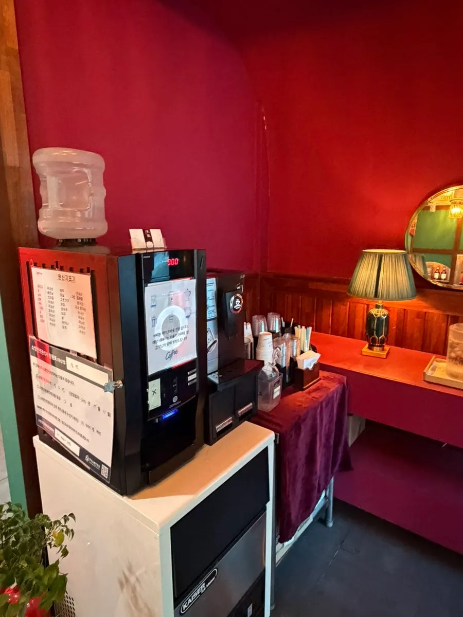 Takeout coffee corner near the entrance
