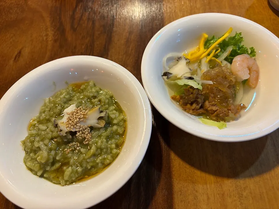 런치특선A 전채 동백냉채와 전복죽