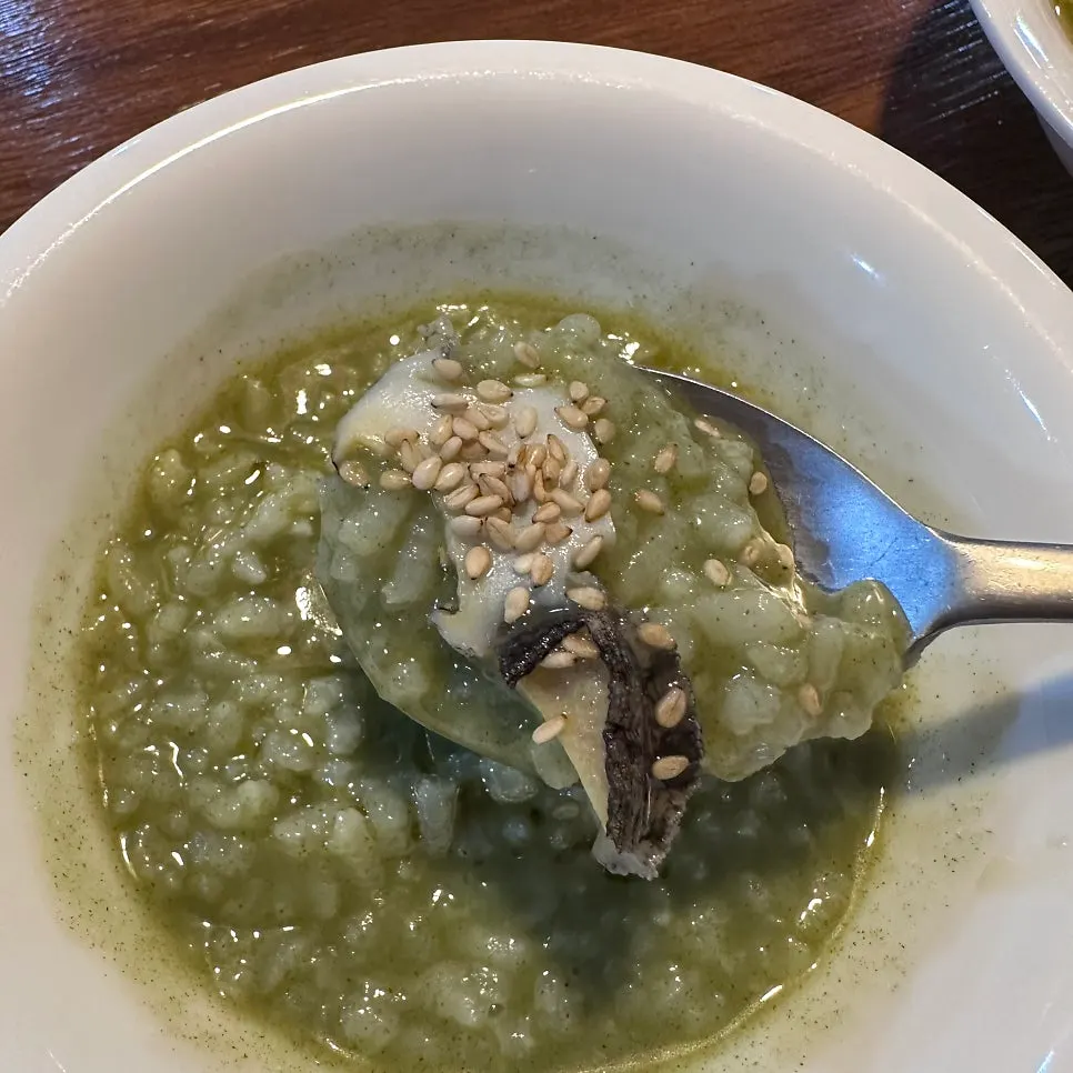 The abalone porridge and cold appetizer plates from lunch course A