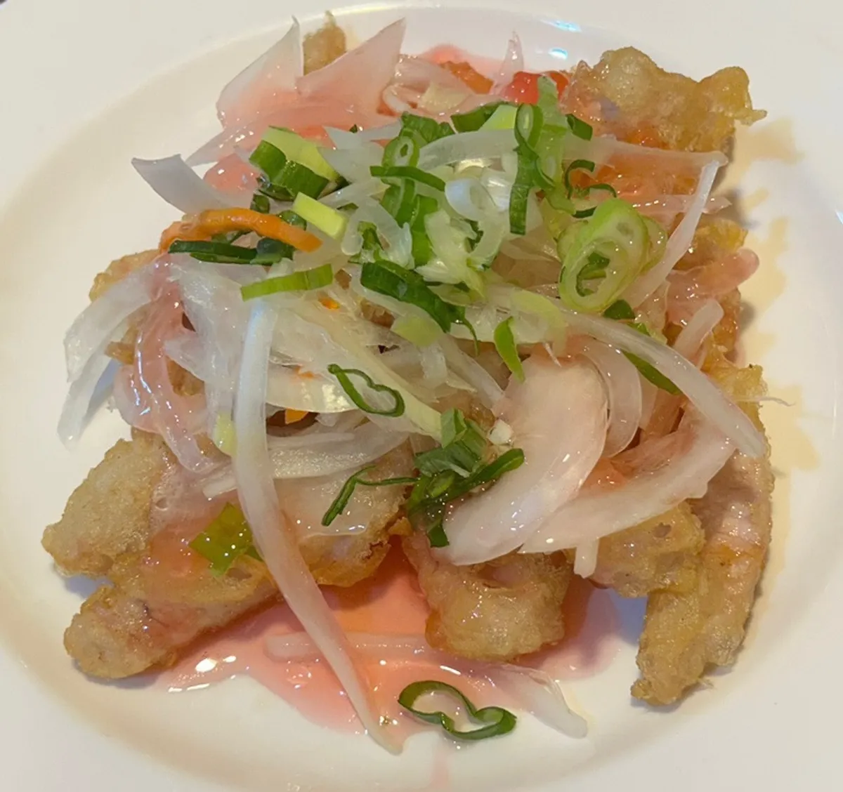 Dongbaek's tangsuyuk with thin crispy batter
