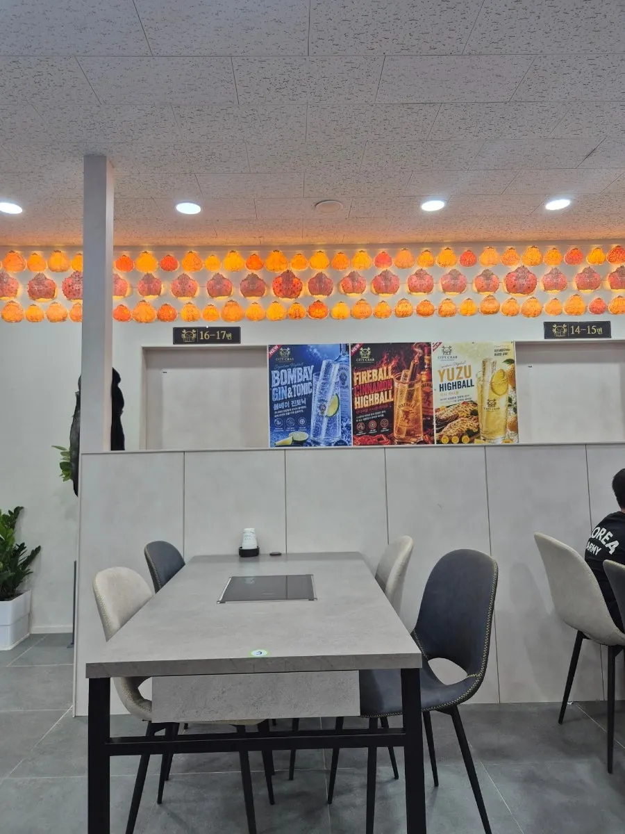 White-toned interior of the restaurant