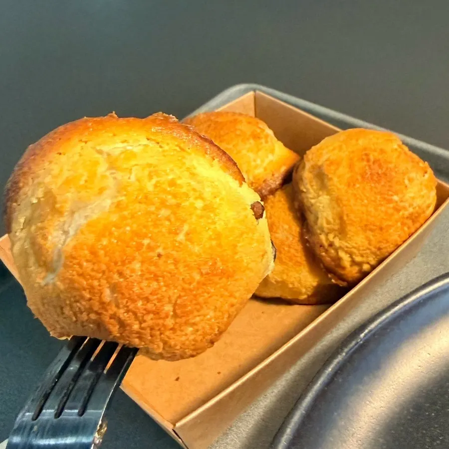 Plate of manju and mentaiko salt bread