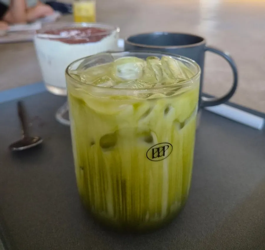 Mango lemon ade topped with mango sherbet