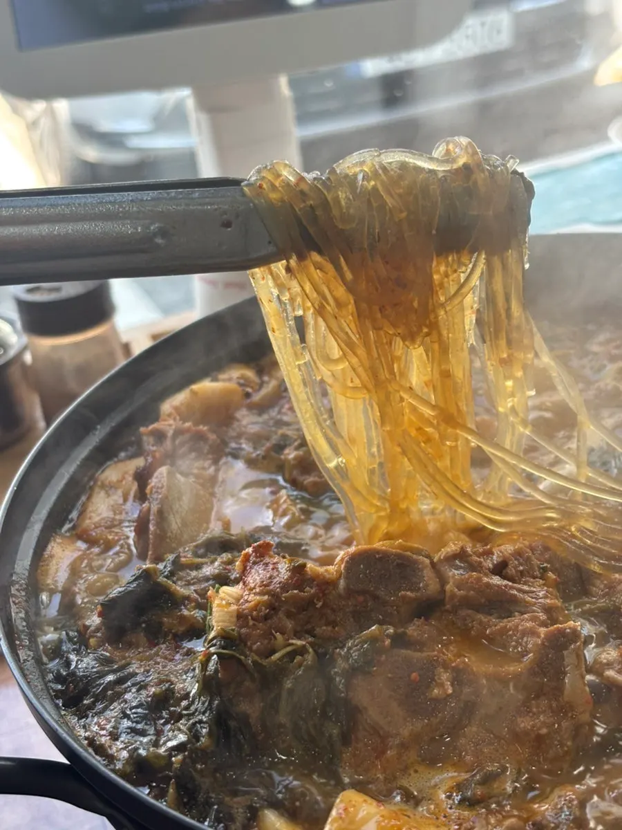 Glass noodles inside the gamjatang