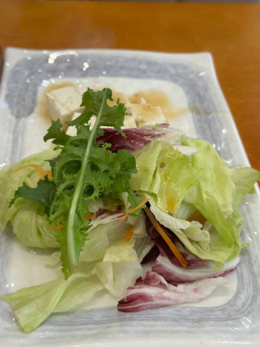 Roasted seaweed and salad among the full banchan spread