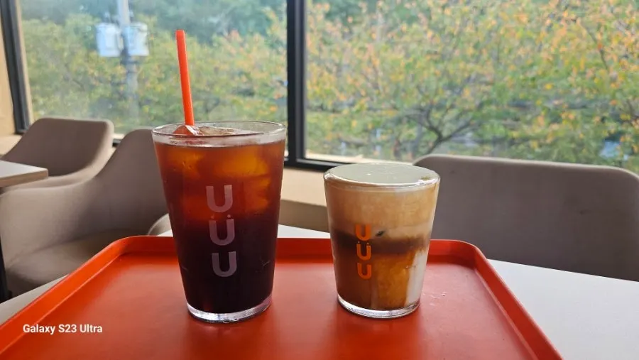 U Cream Latte and Americano placed side by side