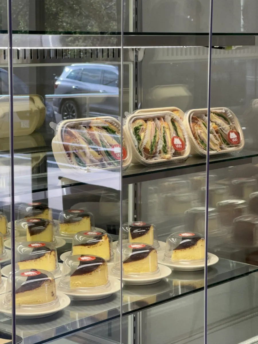 Assorted croissants on display