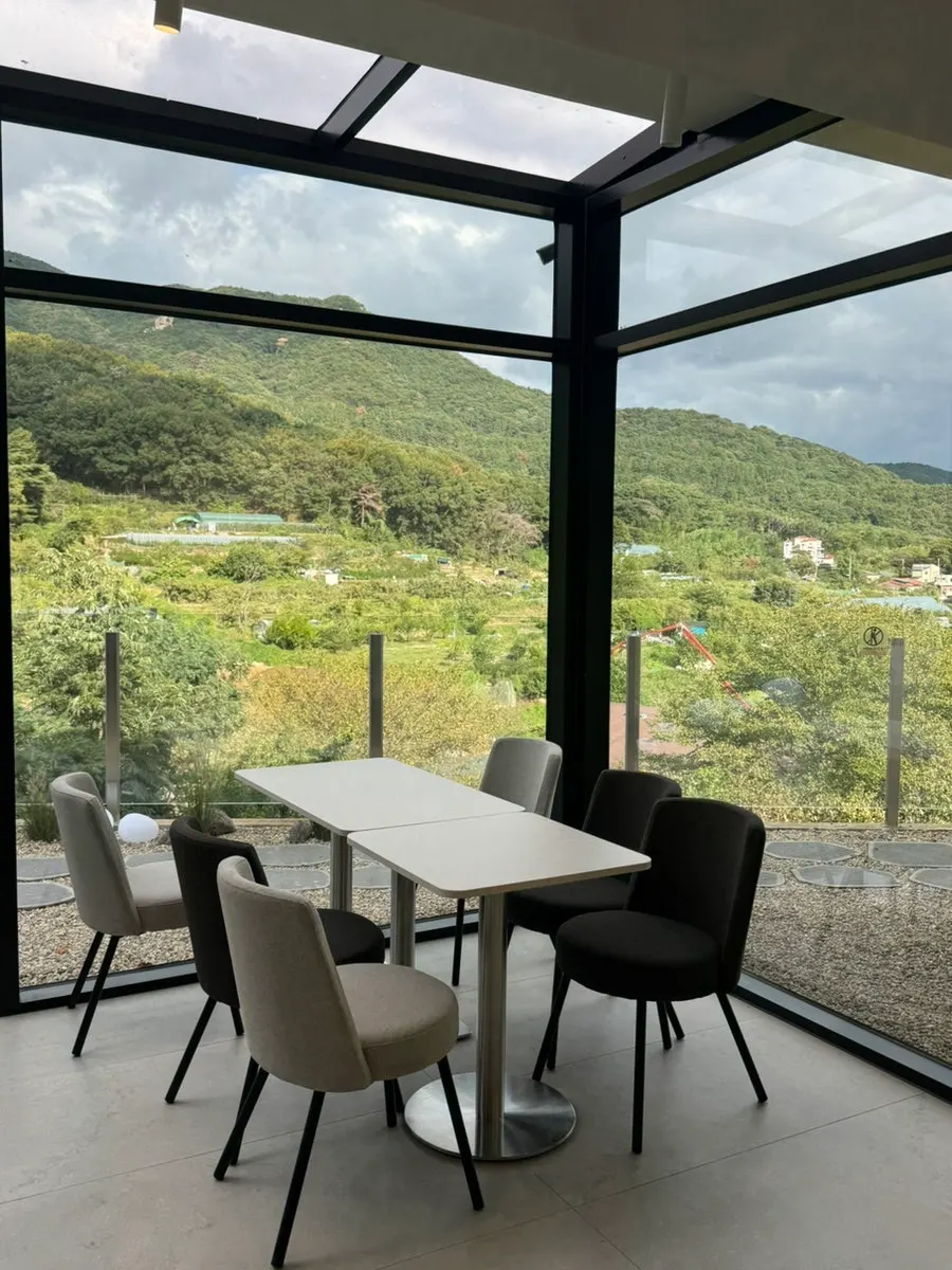 Interior seating on the first floor of Yu Yu Yu