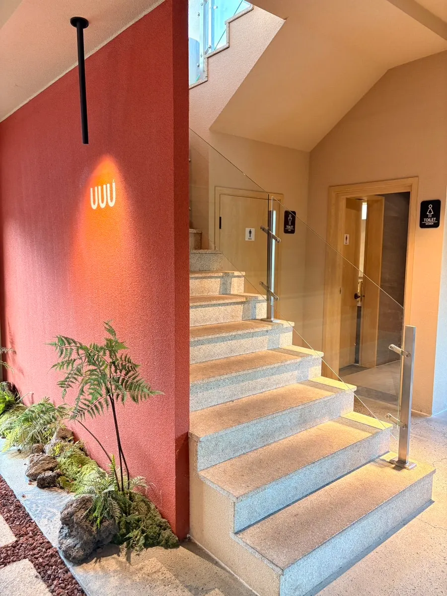 Stairs up to Yu Yu Yu's second floor, where dogs aren't allowed