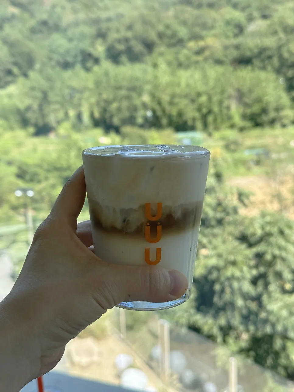 주문한 피넛버터라떼와 U라떼 디카페인