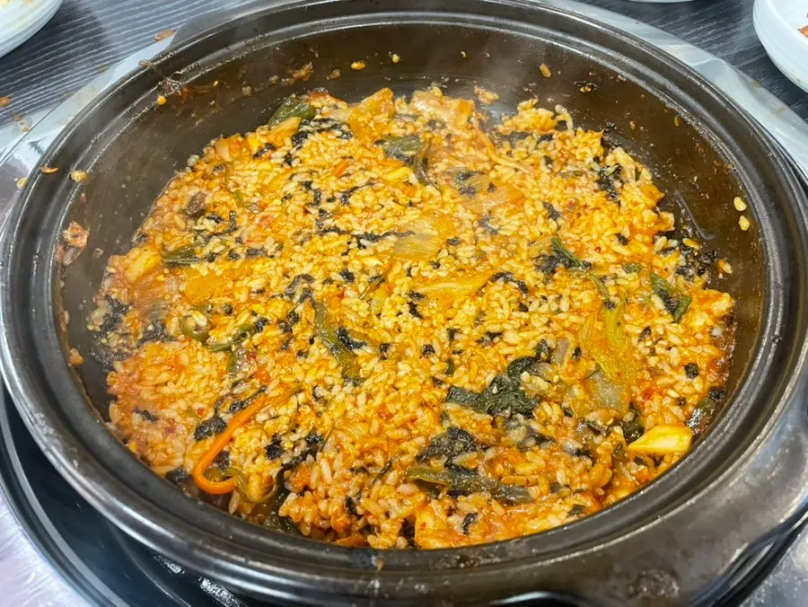 Fried rice ordered after the hot pot