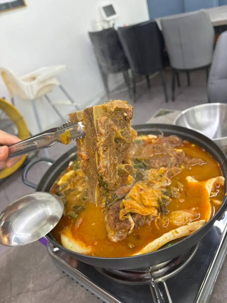 감자탕에 추가한 면사리