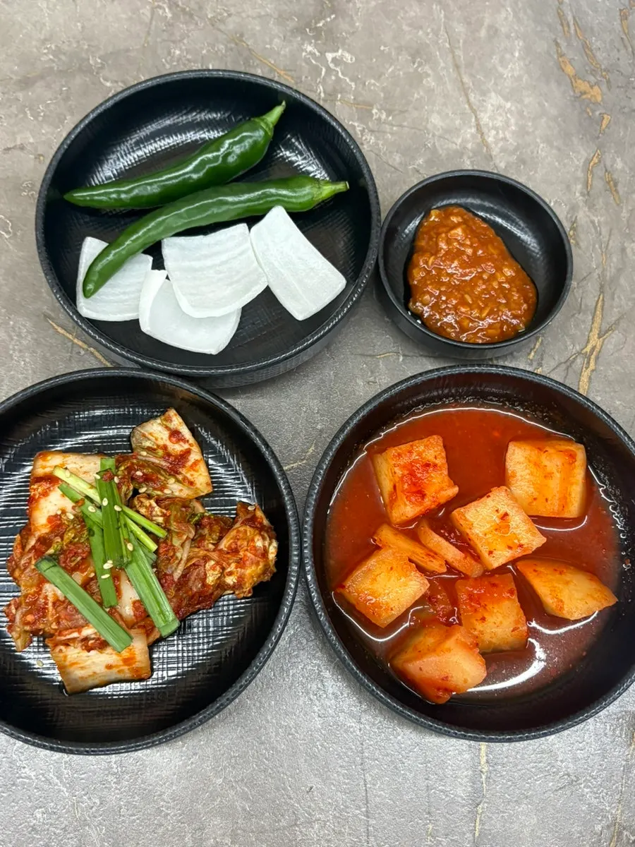 Table setting with basic side dishes